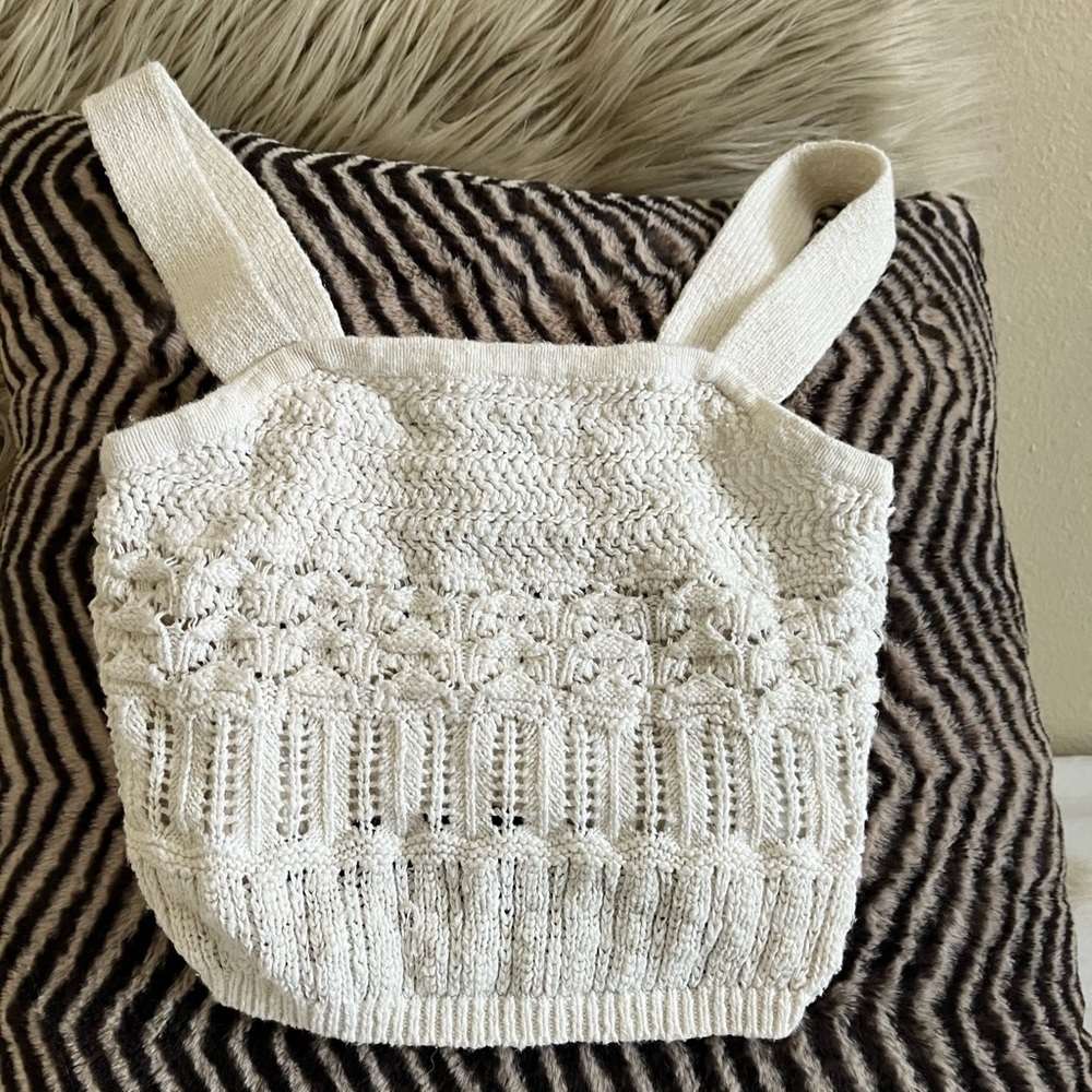 White crochet sweater tank